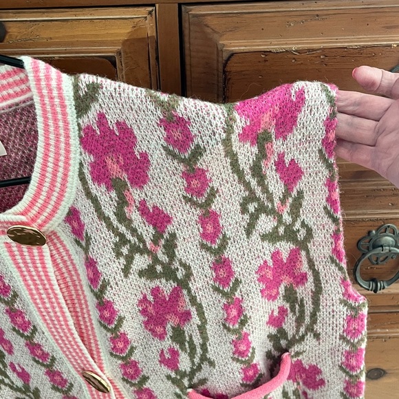 So Me Pink and White Patterned Sweater Size XL NWT - Picture 6 of 11